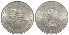Messico. AR 10 Pesos 1960 (40mm, 29.05g, 6h). KM 476. SPL