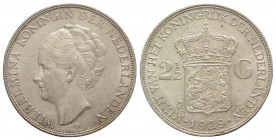 Olanda. Wilhelmina (1890-1948) AR 2,5 Gulden 1929 KM. 165 qSPL