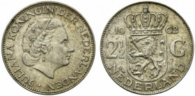 Olanda. Juliana (1848-1980) AR 2,5 Gulden 1962. SPL