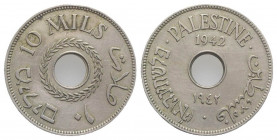 Palestina. AR 10 Mils 1942 (27mm, 6.44g, 12h). KM 4. SPL
