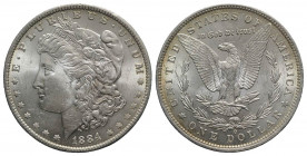 USA. AR One Dollar 1884 Morgan, New Orleans (38mm, 26.71g, 6h). KM 110. SPL+