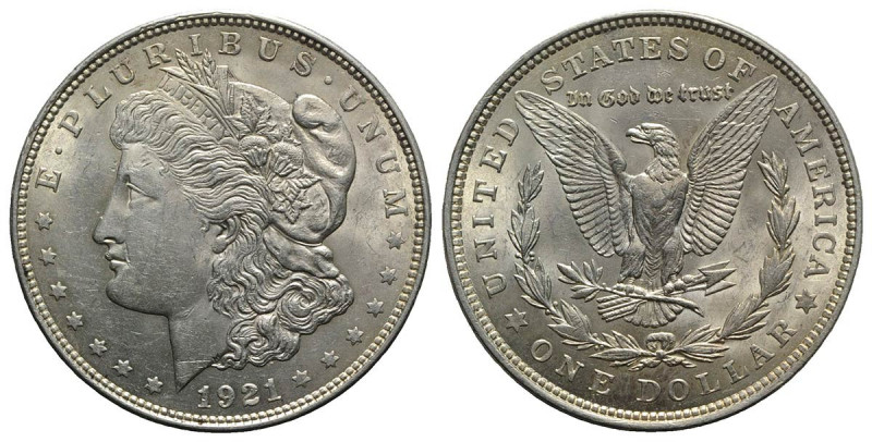 USA. AR One Dollar 1921 Morgan (38mm, 26.76g, 6h). KM 110. SPL+