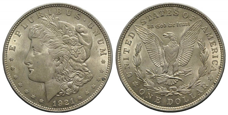 USA. AR One Dollar 1921 Morgan (38mm, 26.78g, 6h). KM 110. SPL+, lievi graffiett...