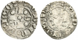 AQUILA. Giovanna II (1414-1435) Bolognino (g. 0,63). Aquila spiegata R/ Busto frontale di S. Pietro Celestino con croce astile. MIR 62, MEC 747 AR RAR...