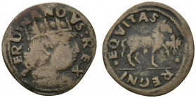 AQUILA. Ferdinando I d'Aragona (1458-1494) Cavallo (g. 1,74). FERDINANDVS REX Busto giovanile radiato a ds. R/ EQVITAS REGNI Cavallo gradiente a ds.; ...