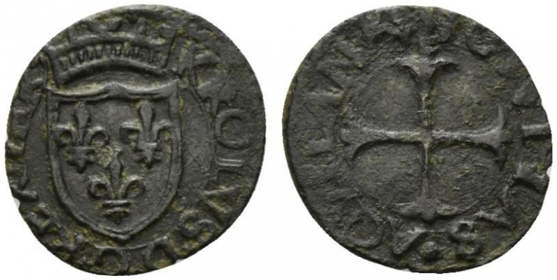 AQUILA. Carlo VIII (1495) Cavallo (g. 1,63). Stemma coronato R/ Croce fogliata. ...