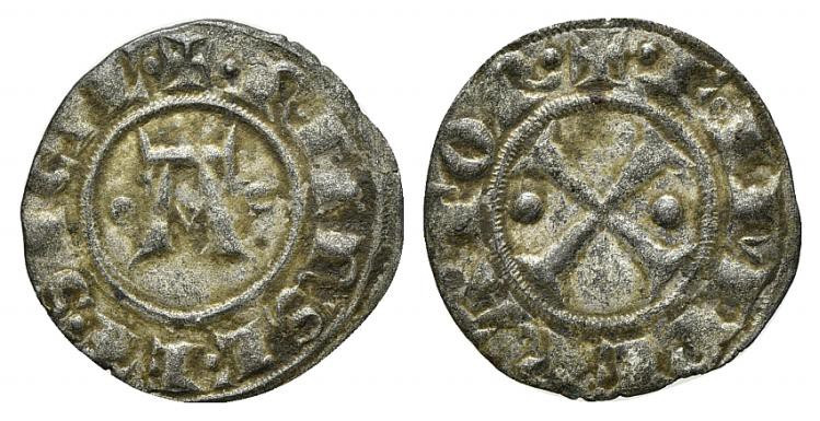 BRINDISI. Federico II (1197-1250) Denaro 1236 (g. 0,69). Lettera A tra globetti ...