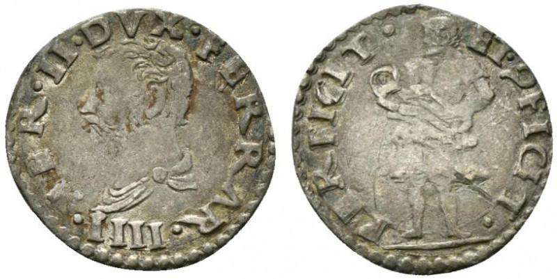 FERRARA. Ercole II d'Este (1534-1559) Muraiola (g. 1,47) HER II DVX FERRAR IIII,...
