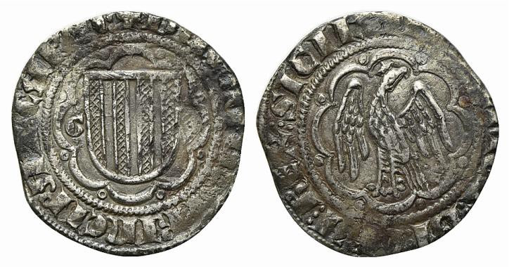 MESSINA.Federico III d'Aragona (1296-1337) Pierreale (g. 2,98). Aquila spiegata,...