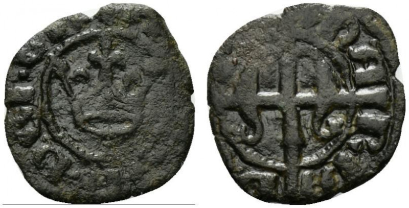MESSINA. Maria e Martino (1396-1402) Denaro. Corona R/ Lettera M e croce interse...