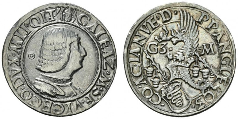 MILANO. Galeazzo Maria Sforza (1466-1476) Testone (g, 9,57). Busto corazzato a d...
