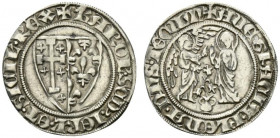 NAPOLI. Carlo II d´Angiò (1285-1309) Saluto (g. 3,31). Stemma R/ Scena dell’Annunciazione. Pann. 2 AR - BB+