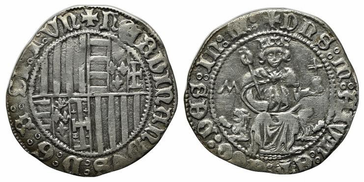 NAPOLI. Ferdinando I d´Aragona (1458-1494) Carlino. (g. 3, 53) FERDINANDVS D G R...