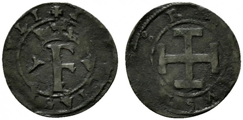NAPOLI. Ferdinando il Cattolico (1504-1516) Sestino (g. 1,78). F coronata R/ Cro...