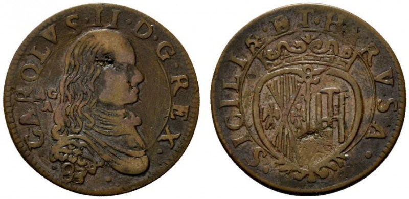 NAPOLI. Grano 1683 coniato al bilanciere (g. 8,02). Busto a ds.; dietro la nuca,...
