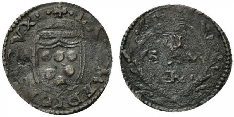 PESARO.  Lorenzo De' Medici (1516-1519) Quattrino (g. 0,66). + LAV MEDICES DVX, ...