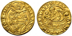 ROMA. Alessandro VI (1492-1503) Fiorino di camera (g. 3,34). ALEXANDER VI PONT MAX Stemma ottagono in cornice quadrilobata sormontato da chiavi decuss...