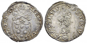ROMA. Clemente VII (1523-1534) Mezzo giulio (g. 1,83). Stemma R/ S. Pietro stante; sotto, stemma del camerlengo. Munt. 63 AR RARO - qSPL