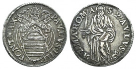 ROMA. Paolo IV (1555-1559) Giulio (g. 3,07) Stemma R/ S. Paolo stante. Munt. 17; Berm. 1040. AR - BB+