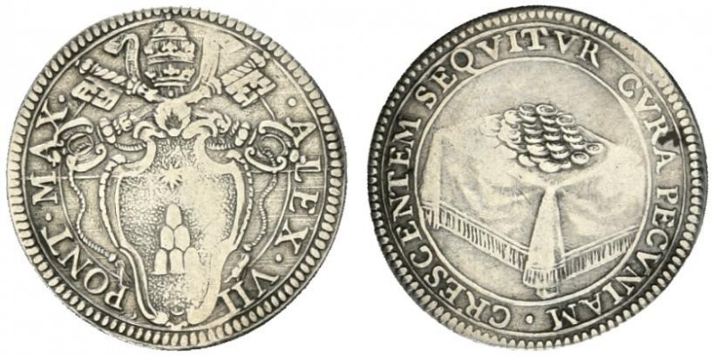 ROMA. Alessandro VII (1655-1667) Giulio (g. 3,04). ALEX VII PONT MAX Stemma sorm...