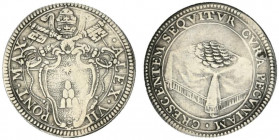 ROMA. Alessandro VII (1655-1667) Giulio (g. 3,04). ALEX VII PONT MAX Stemma sormontato da chisvi decussate e triregno R/ CRESCENTEM SEQVITVR CVRA PECV...