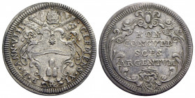ROMA. Clemente XI (1700-1721) Giulio A/ VIII (g. 2,96). Stemma R/ NON/ CONCVPI /SCES/ ARGENTVM. Munt. 95 AR - SPL