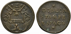 ROMA. Clemente XI (1700-1721) Peso monetale del doblone stampe Espagna. (g. 13,47) Stemma sormontato da triregno e chiavi decussate tra rami R/ DOBLON...