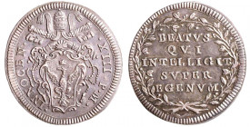 ROMA. Innocenzo XIII (1721-1724) Giulio (g. 3,07). Stemma R/ BEATVS /QVI /INTELLIGIT/ SVPER/ EGENVM tra rami. Munt. 7 AR MOLTO RARO - qFDC