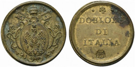 ROMA. Innocenzo XIII (1721-1724) Peso monetale della doppia (Ø: 30 mm.) (g. 13,2) Stemma pontificio R/ DOBLONE DI ITALIA. Mazza 449 OT RARO - SPL+