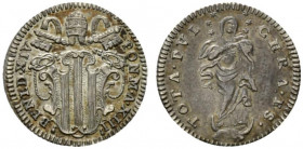 ROMA. Benedetto XIV (1740-1758) Grosso A/ XIII (g. 1,32). BENED XIV PON M A XIII, Stemma sormontato da chiavi decussate e triregno R/ TOTA PUL CHRA ES...