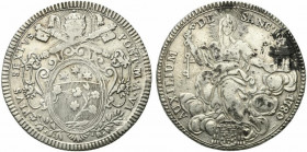 ROMA. Pio VI (1775-1799) Scudo romano 1780/ VI (g. 26.42) PIVS SEXTVS PONT M A VI, Stemma ovale sormontato da triregno, chiavi decussate con cordoni e...