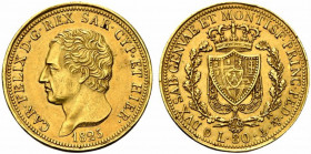 Carlo Felice (1821-1831) 80 lire 1825 G AU - qSPL