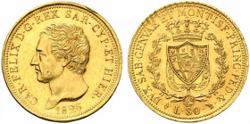 Carlo Felice (1821-1831) 80 lire 1826 T AU - SPL