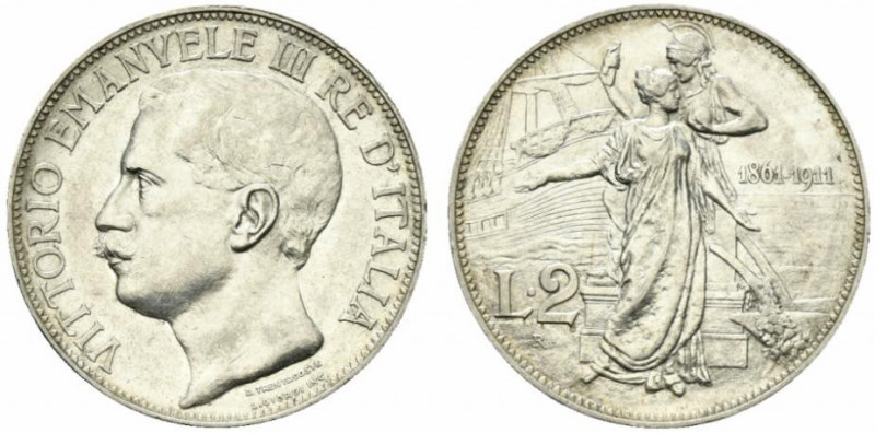 Vittorio Emanuele III (1900-1943) 2 lire 1911 AR - qSPL