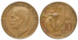 Vittorio Emanuele III (1900-1943) 10 centesimi 1919- Mont. 328 CU RARO - BB+