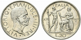 Vittorio Emanuele III (1900-1943) 20 lire 1927/VI AR - SPL+