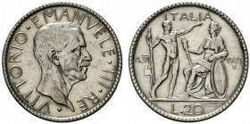 Vittorio Emanuele III (1900-1943) 20 lire 1927/VI AR - qSPL