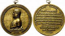 Austria. Napoleone I Imperatore (1804-1814). AE Medaglia fusa con occhiello 1809, omaggio a N. Heurteloup, comandante del servizio sanitario militare ...