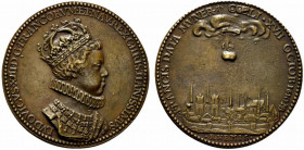 Francia. Luigi XIII di Borbone (1610-1643) AE Medaglia (47 mm) per l’incoronazione a Reims il 17 ottobre 1610. LVDOVICVS XIII D G FRANCORVM ET NAVAR R...