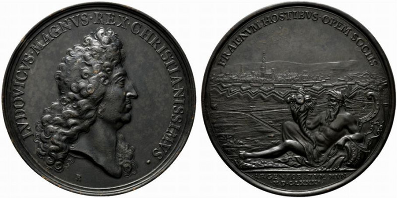 Francia.  Luigi XIV (1643-1715)  AE Medaglia 1681 (72mm)  LUDOVICUS MAGNUS REX C...