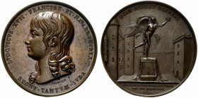 Francia. Luigi XVII (1785-1795) AE Medaglia postuma (1815-1830 ca.) a ricordo del 1795, anno della morte dell'ultimo Re di Francia morto in seguito al...