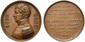 Francia. Lafayette (1789-1830) Pincret. Garde Nationale, AE Medaglia offerta al Generale Lafayette dalla 10ma Legione, 16 Settembre 1830 (27,5 mm) . B...