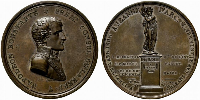 Francia. Napoleone Bonaparte, consolato (1795-1815) AE Medaglia anno XI (1803) p...