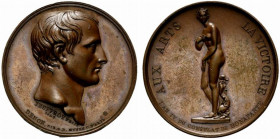 Francia. Napoleone Bonaparte, Consolato (1795-1815) AE Medaglia anno IV (1803) per la visita di Napoleone al Museo del Louvre a Parigi (opus: Jeuffroy...