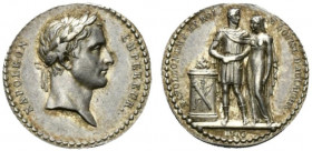 Francia. Napoleone I, Imperatore (1805-1814) AR Medaglia 1810 per il matrimonio con Maria Luigia. (opus: J. Jouannin) (14mm) NAPOLEON EMPEREUR, Testa ...
