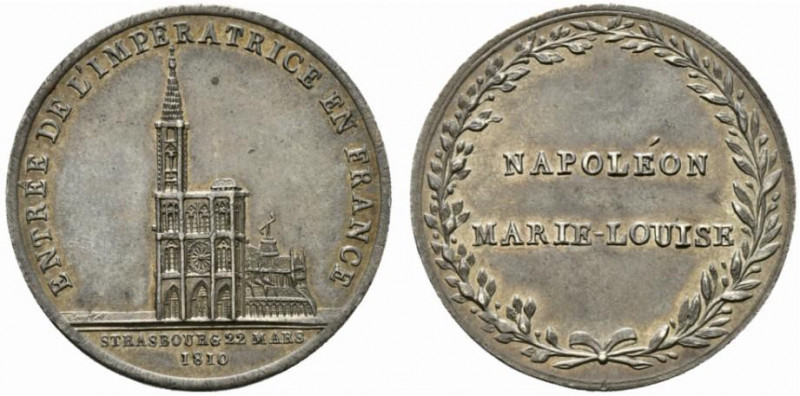 Francia. Napoleone I, Imperatore (1805-1814) AR Medaglia 1810 per l’entrata in F...