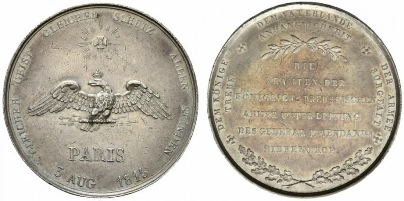 Francia. Napoleone I, Imperatore (1805-1814) AR Medaglia 1815 (Pace di Parigi) o...