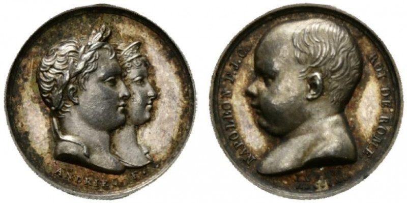 Francia. Napoleone I, Imperatore (1805-1814) AR Medaglia 1811 per la nascita del...