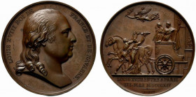 Francia. Luigi XVIII (1814-1824) Medaglia 1814 per l’entrata a Parigi del re (opus: Andrieu e Brenet) (40mm) LOUIS XVIII ROI DE FRANCE E DE NAVARRE. B...