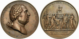 Francia. Luigi XVIII (1755-1824). AE Medaglia 1815 per l’ascesa al trono di Louis XVIII dopo la sconfitta di Napoleone. (opus: A. Galle) (68mm) Bramse...